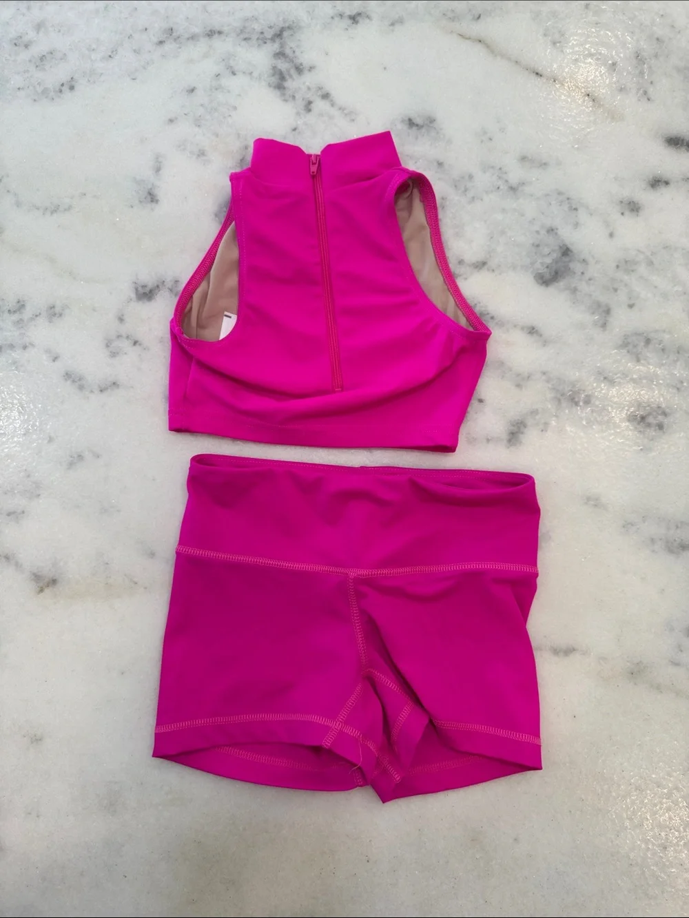 Balers Girls' Hot Pink Set - Zip Crop Top & Shorts size IC